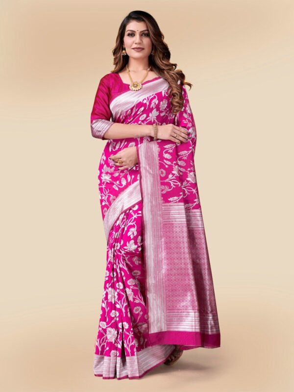 THE BANARASI SAREE IS MADE UP OF SILK THREADS - Image 2