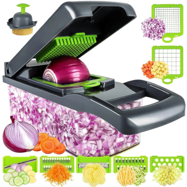 14 in 1 Food Chopper, Kitchen Vegetable Slicer Dicer Cutter