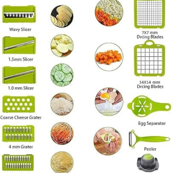 14 in 1 Food Chopper, Kitchen Vegetable Slicer Dicer Cutter - Image 6