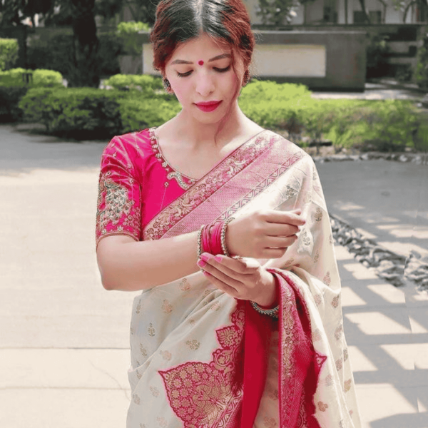 LICHI Silk Traditional Banarasi Saree Wedding special for women - Image 2