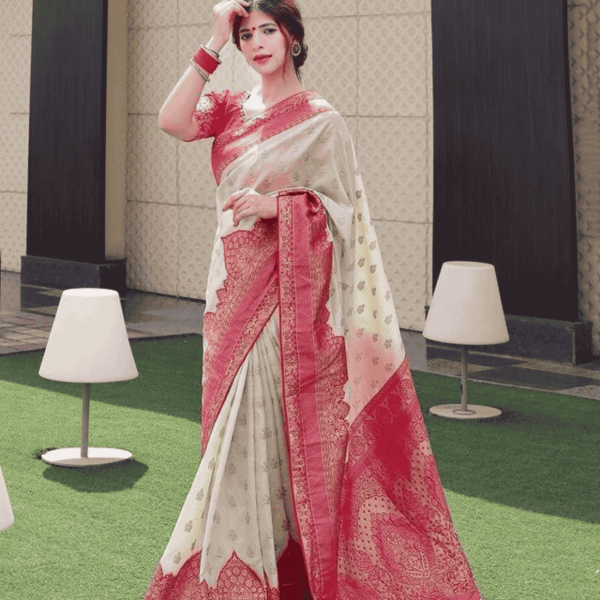 LICHI Silk Traditional Banarasi Saree Wedding special for women - Image 3