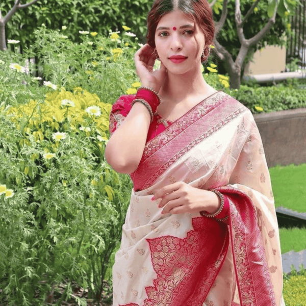 LICHI Silk Traditional Banarasi Saree Wedding special for women - Image 4